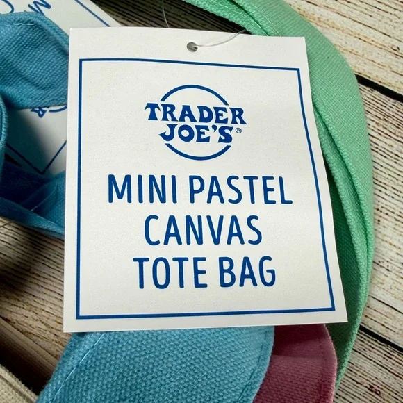 Trader Joe’s Mini Tote Bag Pastel Green - New - Picture 2 of 3
